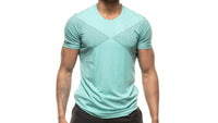 Printed Short Sleeve Workout T-shirt For Men - workout equipememts fitness